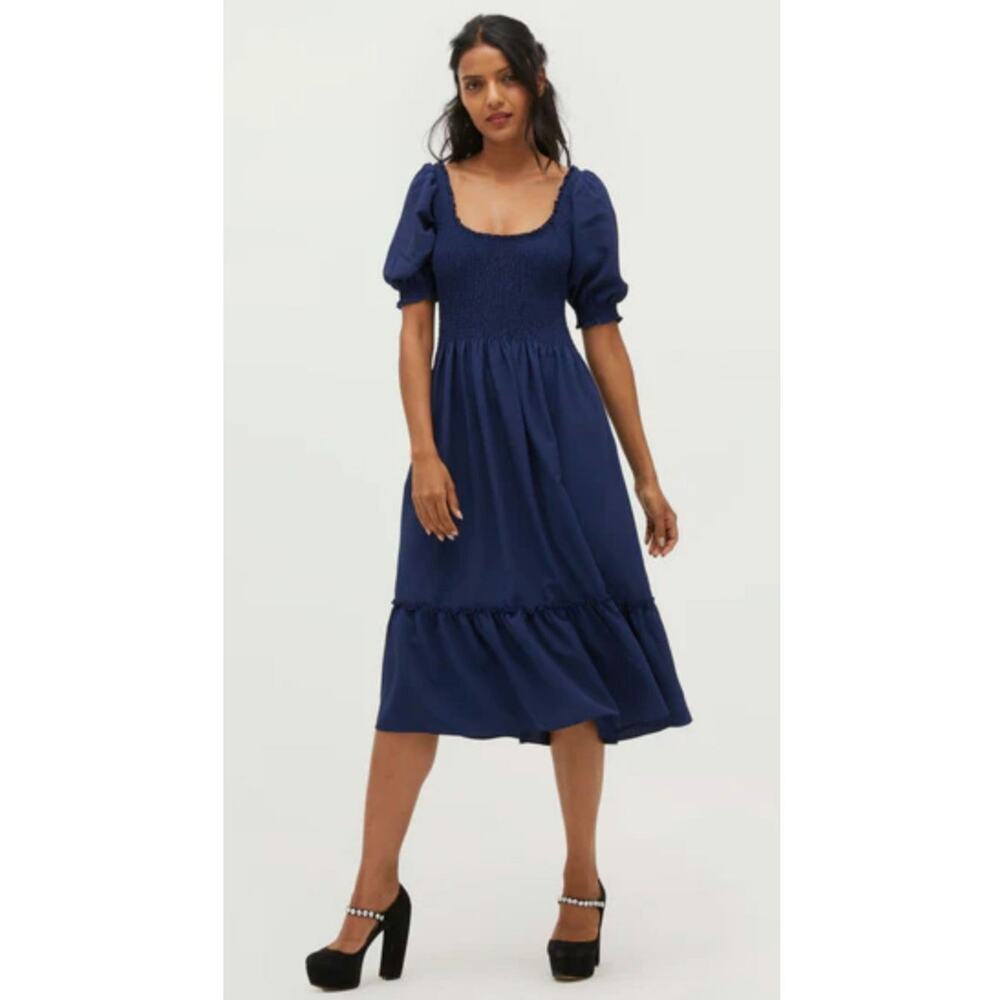 Hill House The Louisa Nap Dress in Navy Crepe Size: M